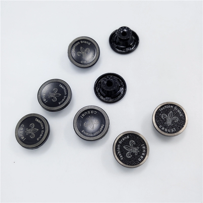 High Quality Custom Logo Engraved Alloy Metal Snap Jeans Buttons for Denim